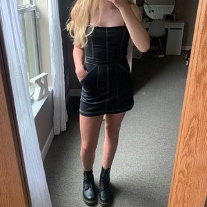 Urban Outfitters, Black, White Stitching, Fitted, Pockets, Mini Dress, Size 6